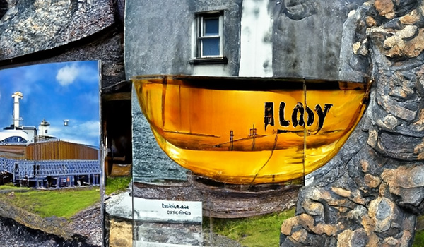 Some weird concoction of pictures supposed to be an Islay distillery
